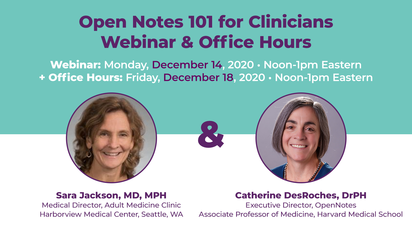 Open Notes 101 for Clinicians: Webinar & Office Hours, December 2020